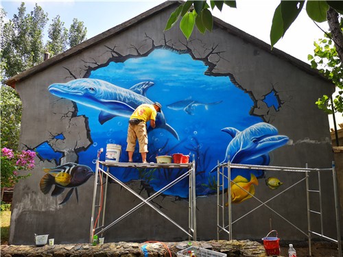 费城手绘壁画装饰，餐厅店铺手绘壁画、手绘墙绘制 图片 5