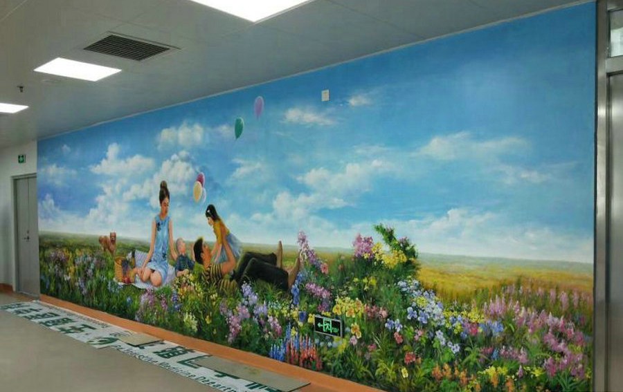 费城手绘壁画装饰，餐厅店铺手绘壁画、手绘墙绘制 图片 4