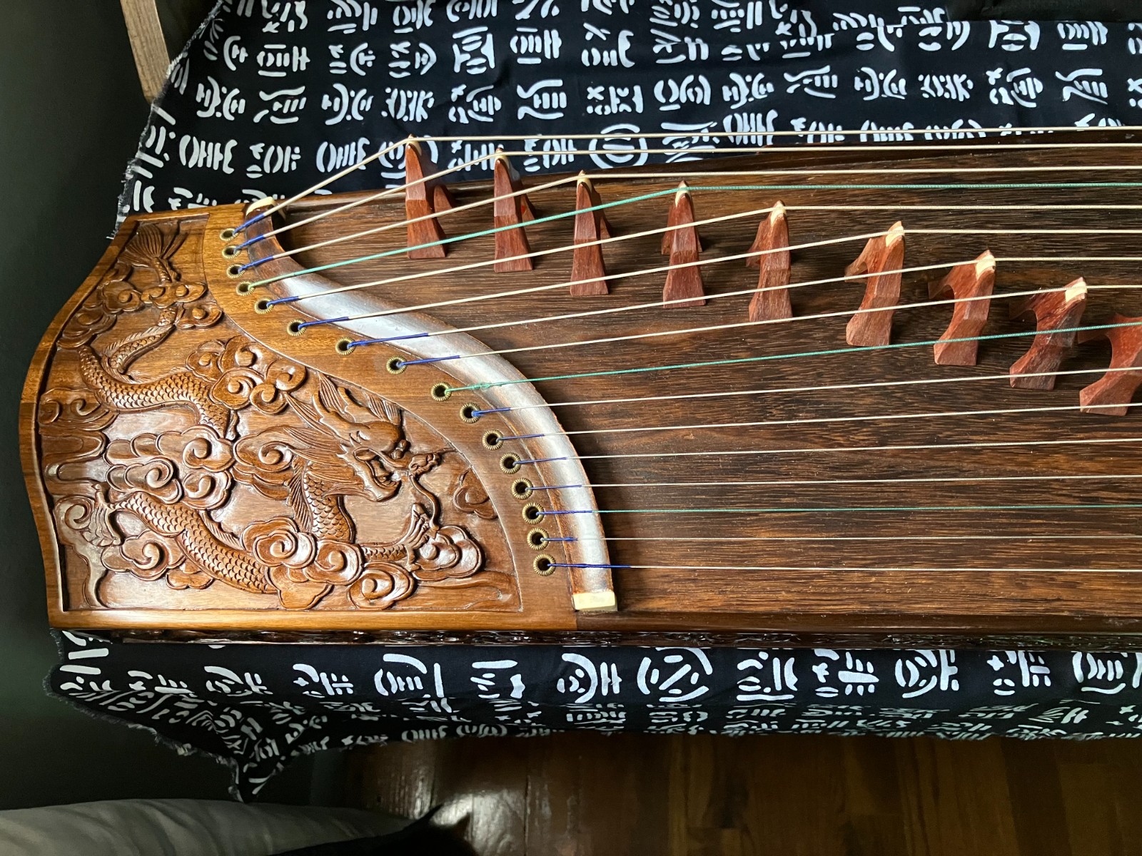 欗木九龙戏珠16弦小古筝音色明亮古香古色收藏品 [古筝] photo 2