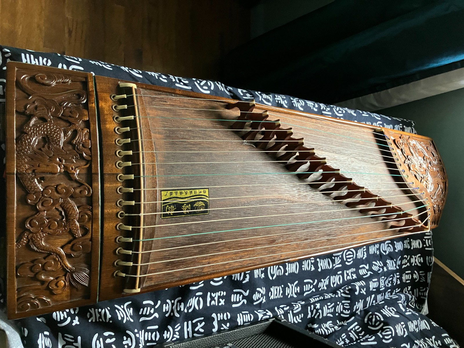 欗木九龙戏珠16弦小古筝音色明亮古香古色收藏品 [古筝] photo 6