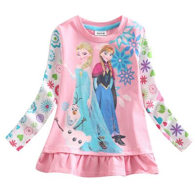 children clothing girls clothes autumn girl cartoon Tshirt rainbow striped long sleeve tops 图片 4