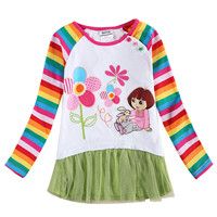 Children Clothing Girls 2016 Child Autumn Costume Tshirt Princess Long Sleeve Top Kids Fashion