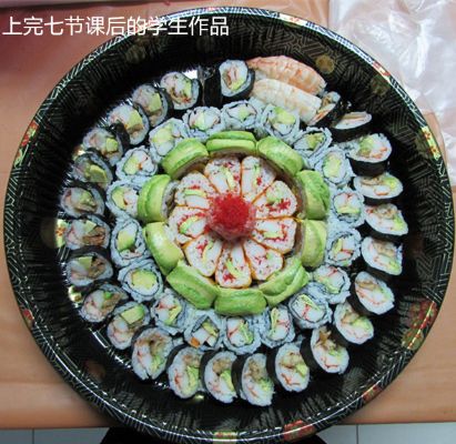 法拉盛招聘寿司宴会造型助手并培训新手 ,看看新手培训七次后的作品
