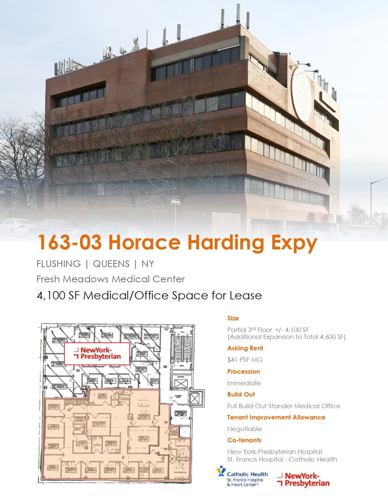 稀缺资源！医用办公室！4100sf出租！法拉盛新鲜草地区