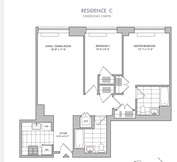 纽约皇后区雷哥公园豪华公寓两室一厅两卫公寓出租