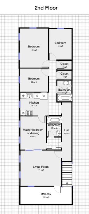 Brooklyn/Bayridge 4房1厅2卫1厨1阳台独立1家庭出租