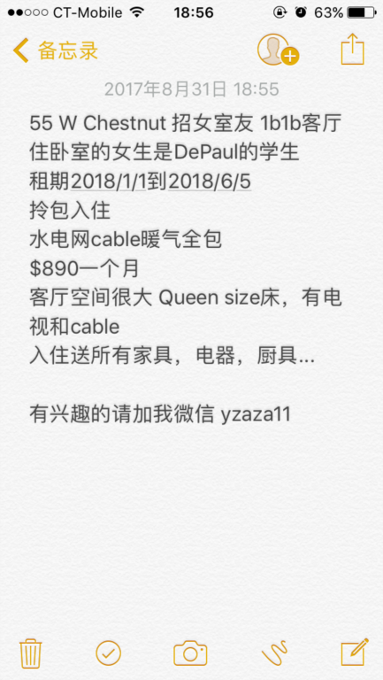 Good house for rent on Chicago's Gold Coast. Girls only. Available for occupancy in December and January.