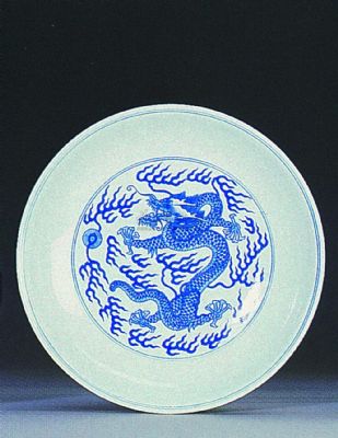 真**青花瓷器的底部图片