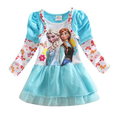 Children Clothing Girls 2016 Child Dress Princess Long Sleeve Top Kids Fashion Autumn Costume