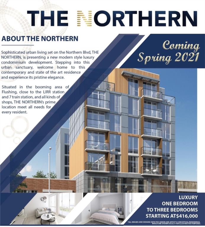 法拉盛 中心 2021新建Condo热卖中 1B 426,000