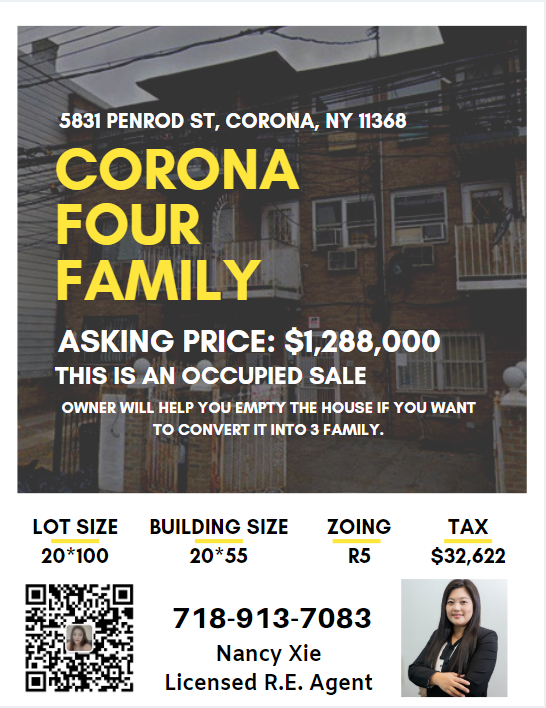 可乐娜四家庭，低于市场价格! 轻松每月收租8000