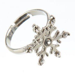 日韩流行光面闪钻雪花戒指明星戒指