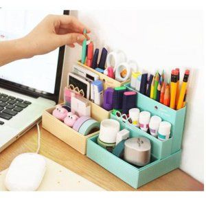 DIY折叠化妆品收纳盒浅蓝色