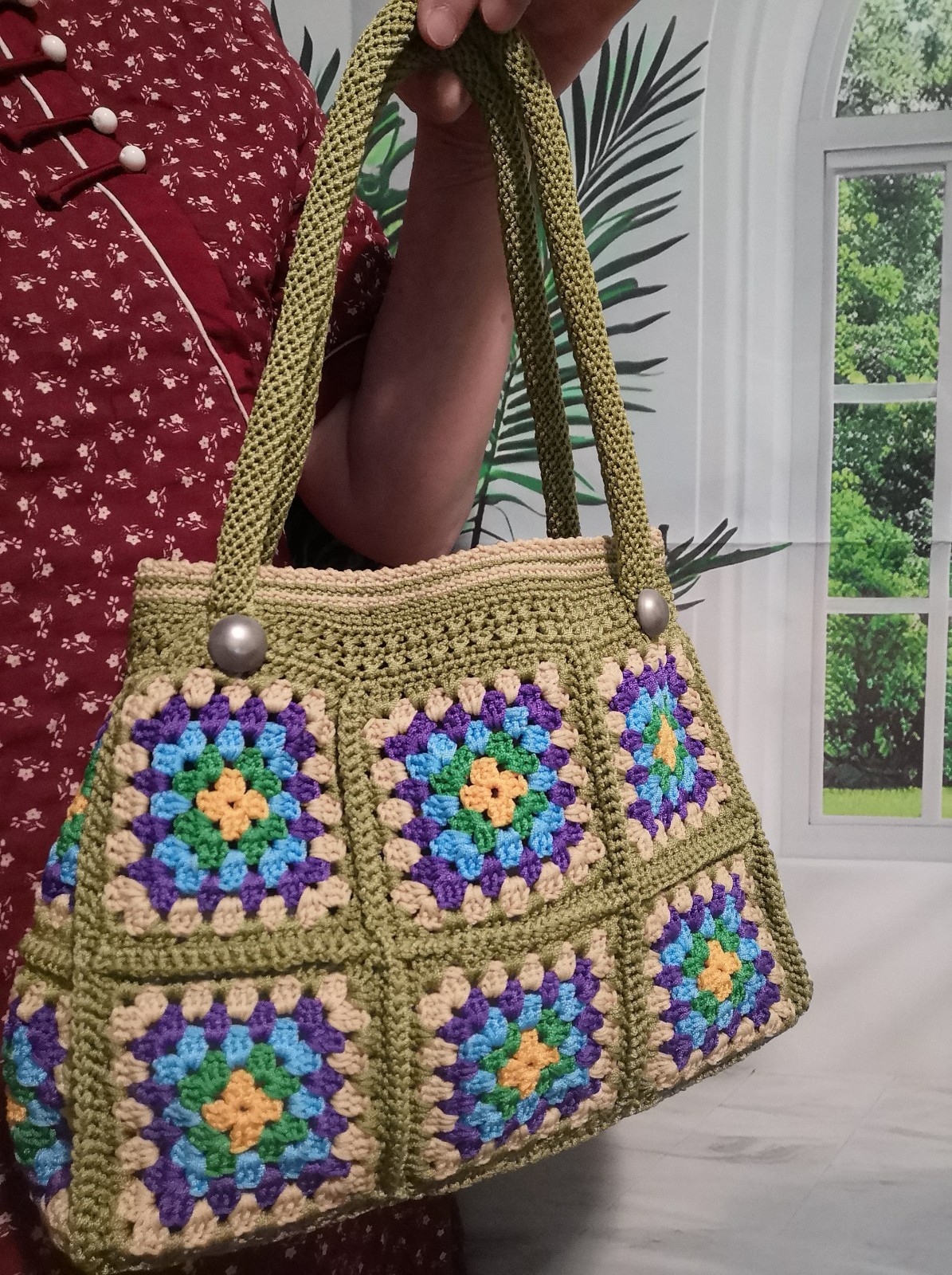 手工编织古香古色旗袍手提包 [手工编织.收藏品]